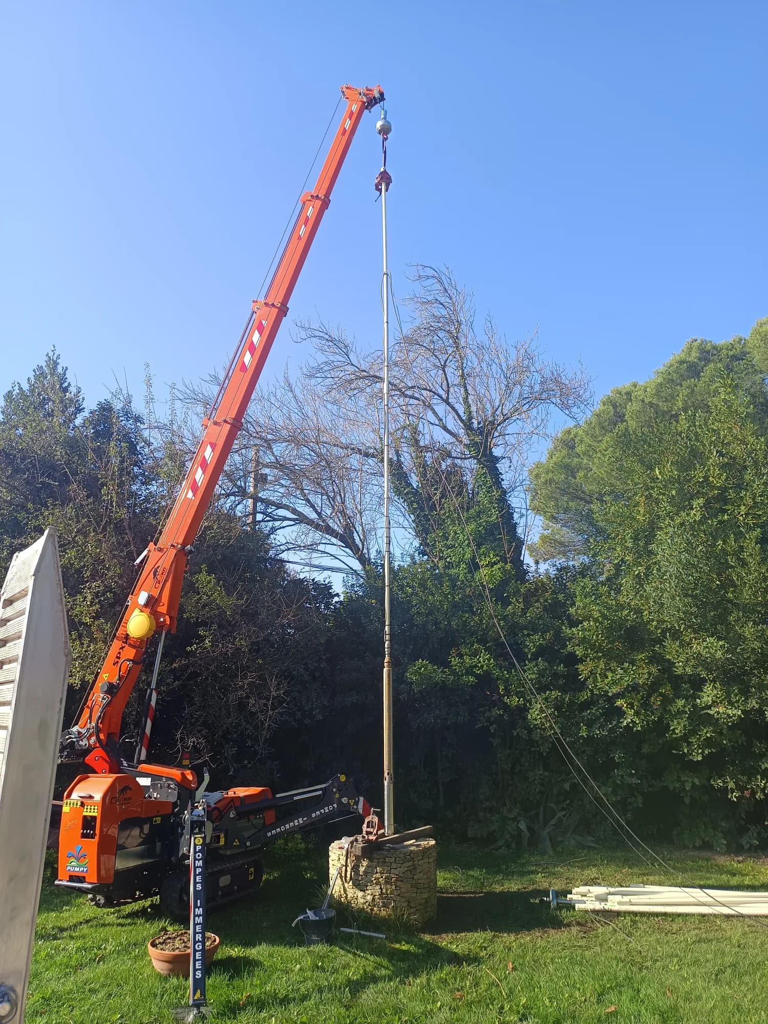 Grue de levage Pumpy en intervention